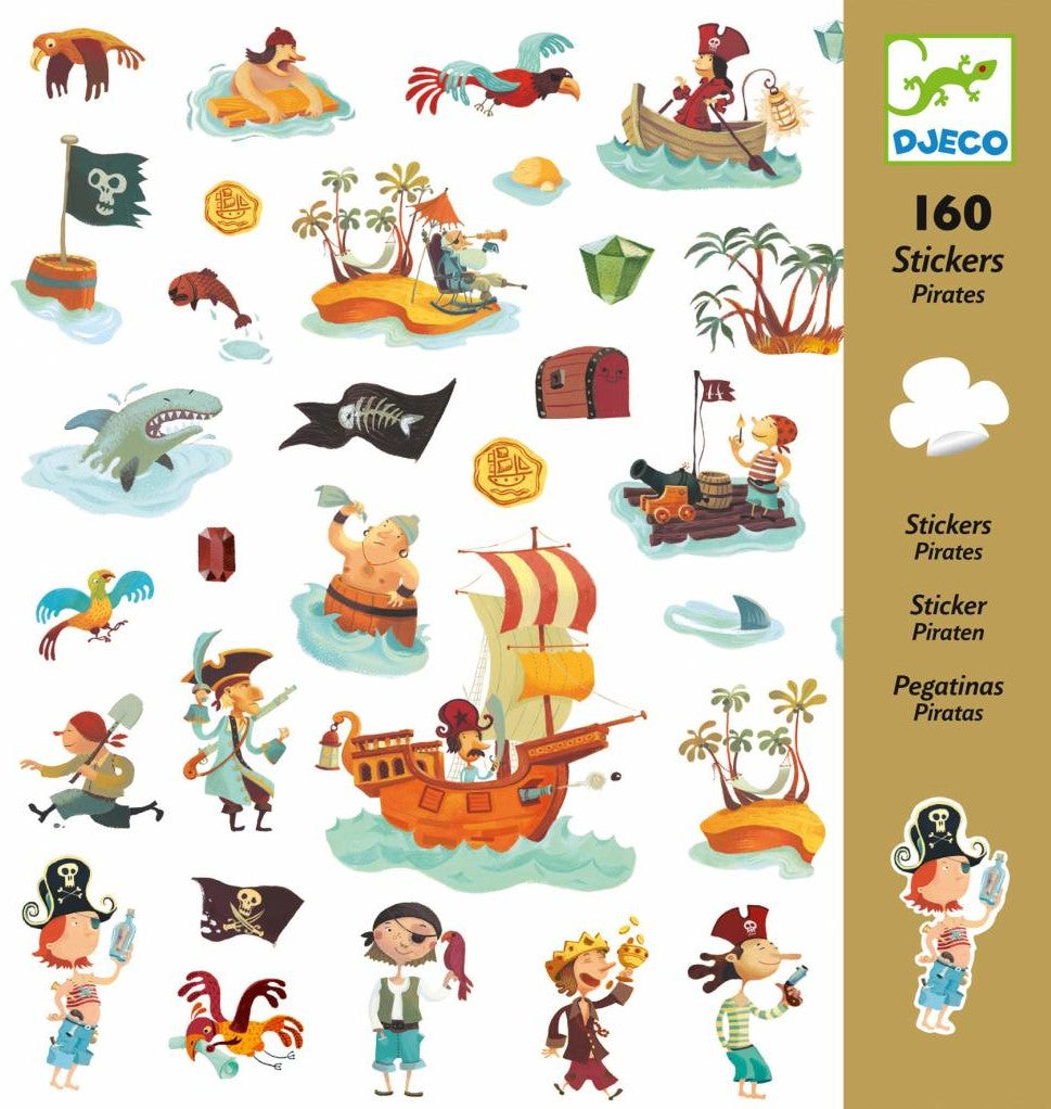 Stickers Piratas 160 unidades